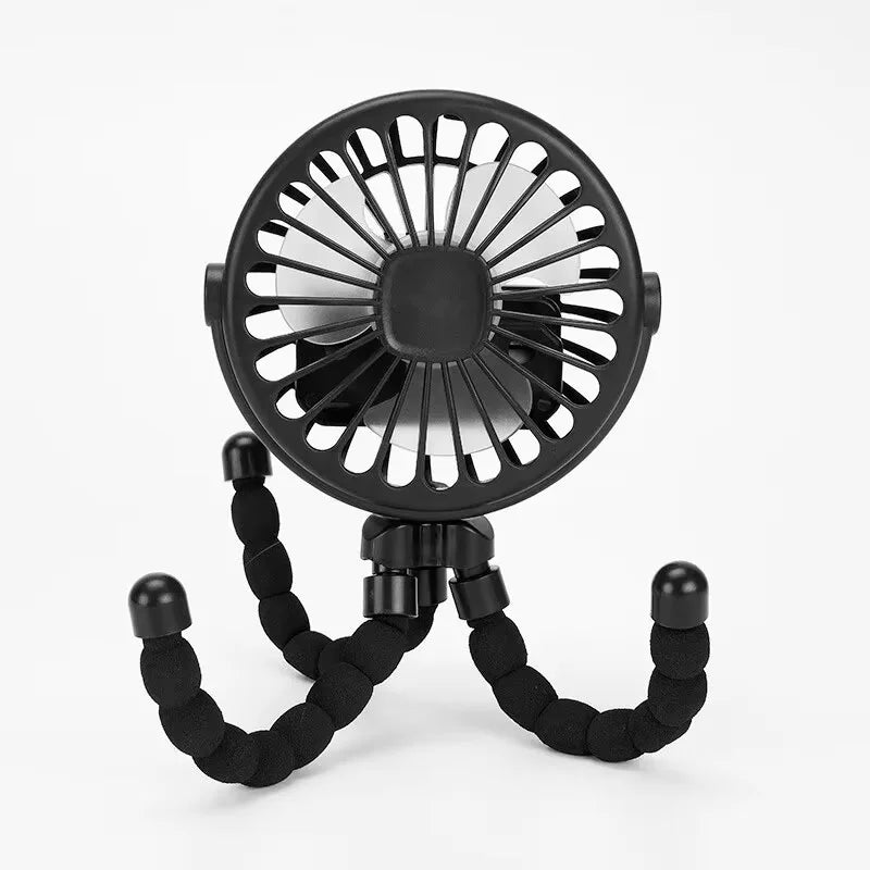 Octopus Baby Stroller Fan USB Charging Fan Mobile Phone Holder 3 Speeds Portable Mini Fan Silent Clip on Fan for Home Outdoor