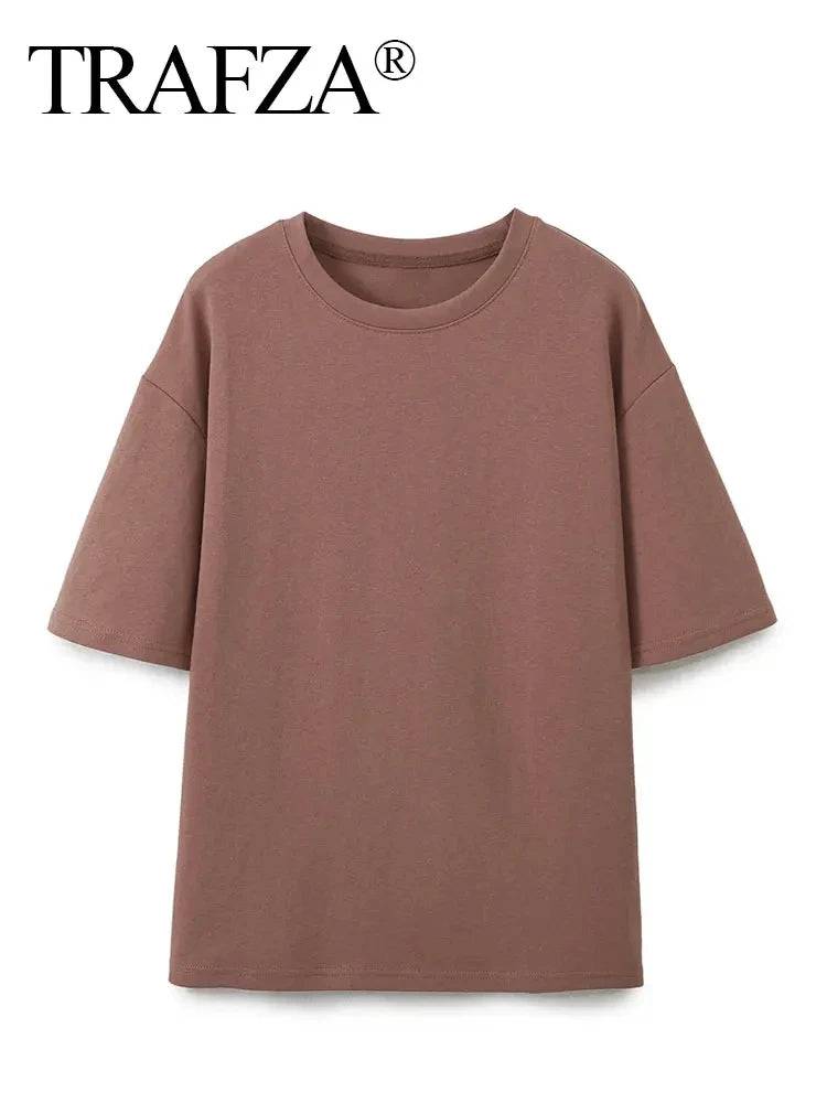 HH Summer Women Basic T-shirt Casual Cotton O Neck Short Sleeve Shirts High Quality Solid Color Top Female Fashion Loose Top
