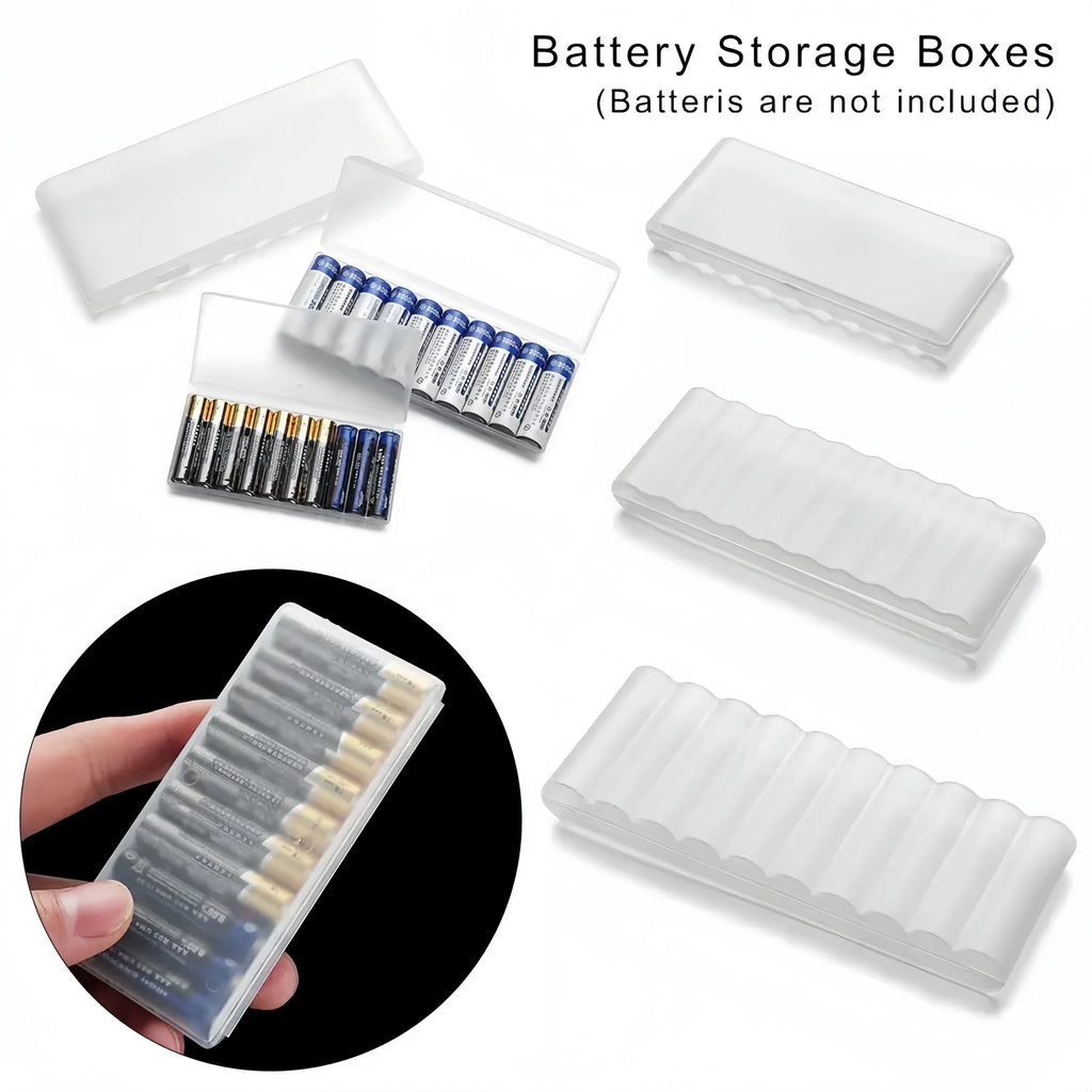 White Waterproof Hard Plastic Battery Box Multi-Slot Storage Case Portable Battery Storage Solution
