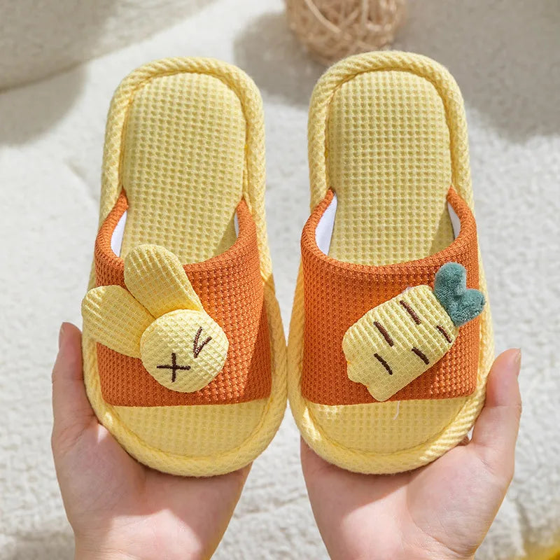 Kids' Slippers Rabbit Cotton Four Seasons Household Parenting Boys Girls Cartoon Summer Indoor Children's Fish Mouth Slippers