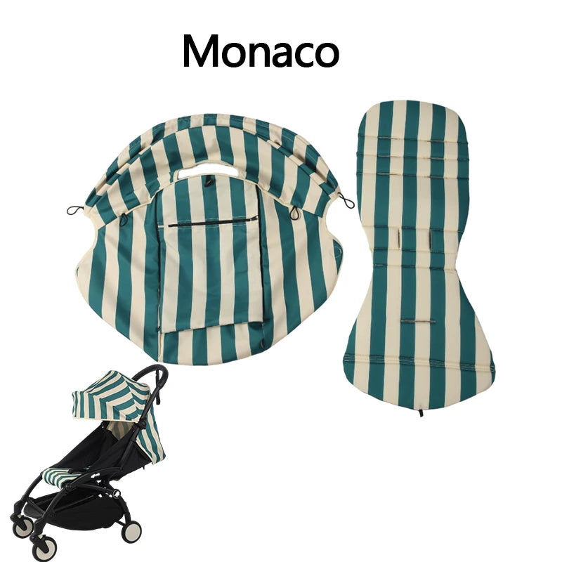 175° Stroller Hood&Seat Liner For Babyzen Yoyo Canopy Cover Cushion Fit YOYO2/YOYA Pram Sunshade 1:1 Fabric Stroller Accessories