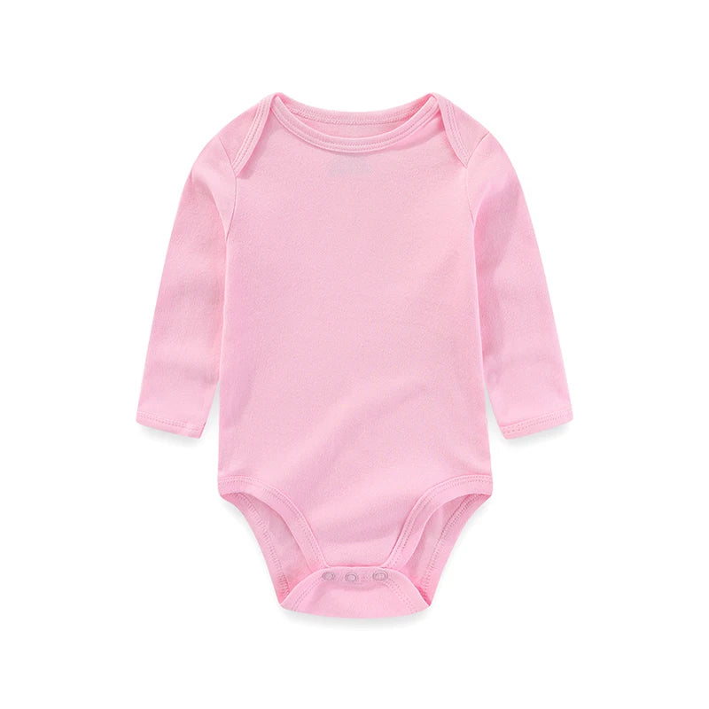 Kiddiezoom Spring Autum1 PCS Solid Unisex Long Sleeve Baby Boy Girl Bodysuits Soft 100%cotton Newborn Onesies Infant clothes