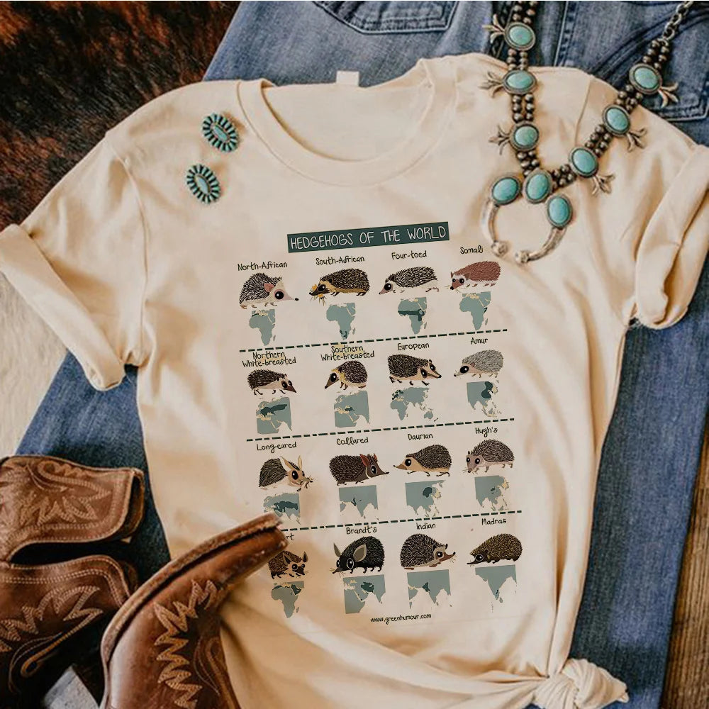 Hedgehog top women anime streetwear graphic top female comic y2k clothes