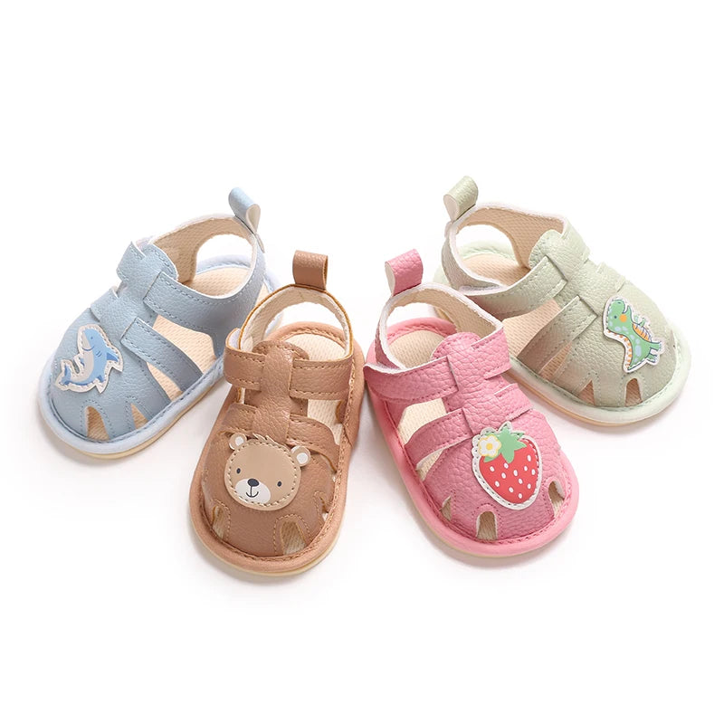 Baby Boy Cute Bear Sandals Lightweight Comfortable Indoor Outdoor First Walkers Kids Spring Summer Infant Toddler Shoes 0-18Mon