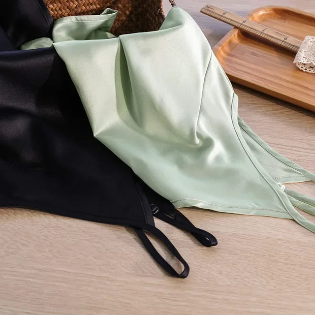 2026 Summer Women Satin Tank Tops Sexy Spaghetti Strap V-Neck Sleeveless Vintage Harajuku Streetwear Tops For Girls