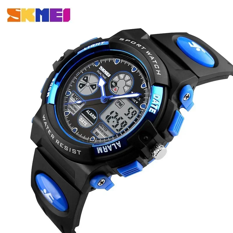 SKMEI 1163 Sport Electronic Quartz Watches for Girl Boy Military Digital Children Dual Display Waterproof Kids Wristwatches 1451