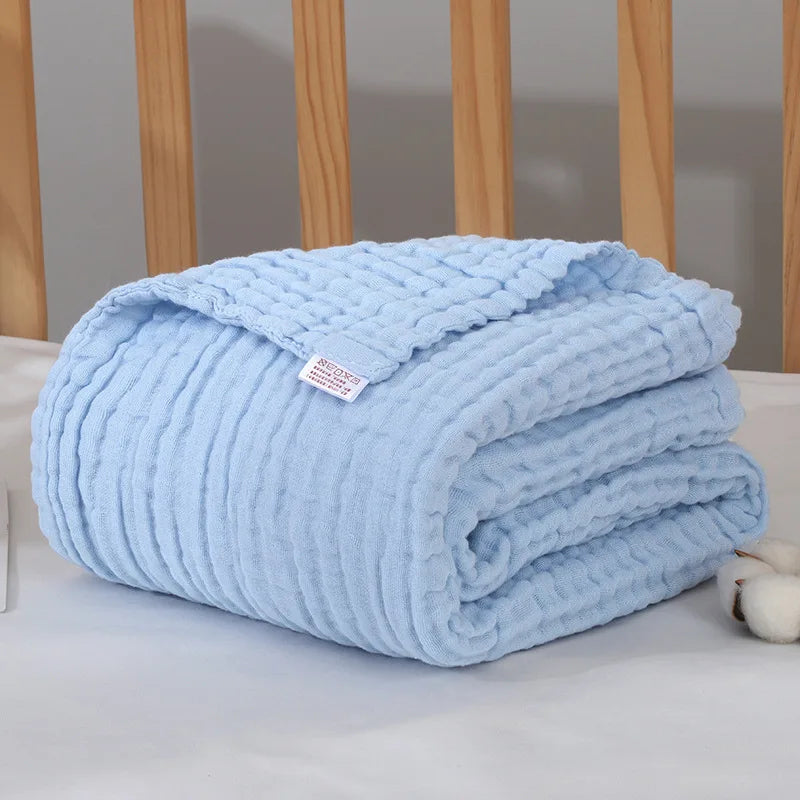 6 Layers Muslin Swaddle Baby Blankets Newborn Cotton Baby Blanket Bath Quilt Solid Newborn Swaddle Baby Boy Girl Blanket