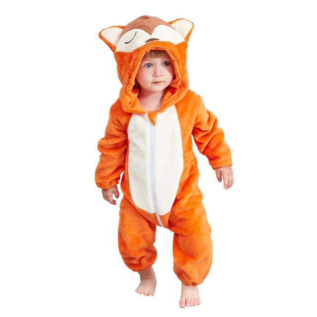 MICHLEY New Easter Rabbit Baby Rompers Winter Hooded Flannel Toddler Infant Clothes Overall Bodysuits Jumpsuit Costume For Kids