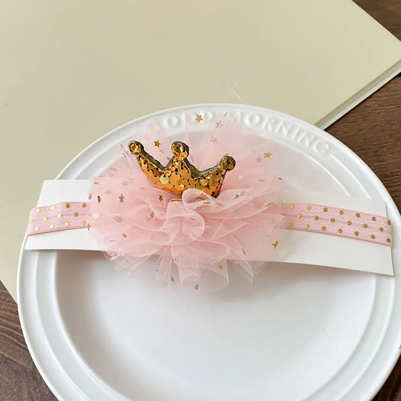 Sweet Cute Baby Hairbands Girls Princess Glitter Crown Headwear Lace Mesh Gauze Party Elastic Headbands Kids Hair Accessories