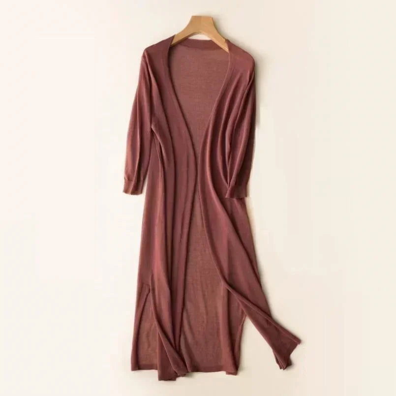 Hot Spring Summer Sun Protection Clothing Women Long Cardigan Female Knitted Sweater Women Coat Jacket Ladies Shawl Outerwear