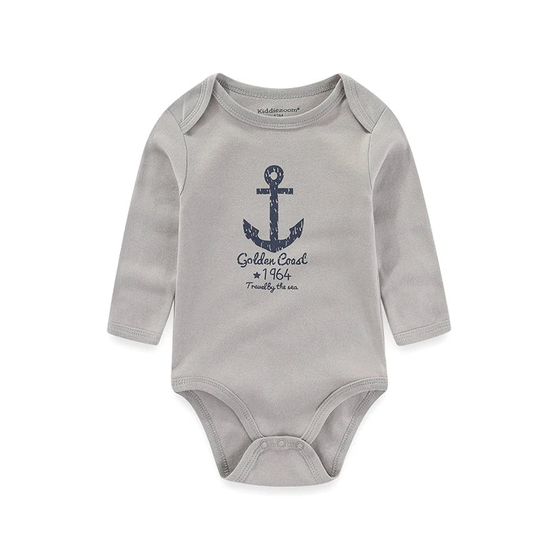 Kiddiezoom Spring Autum1 PCS Solid Unisex Long Sleeve Baby Boy Girl Bodysuits Soft 100%cotton Newborn Onesies Infant clothes