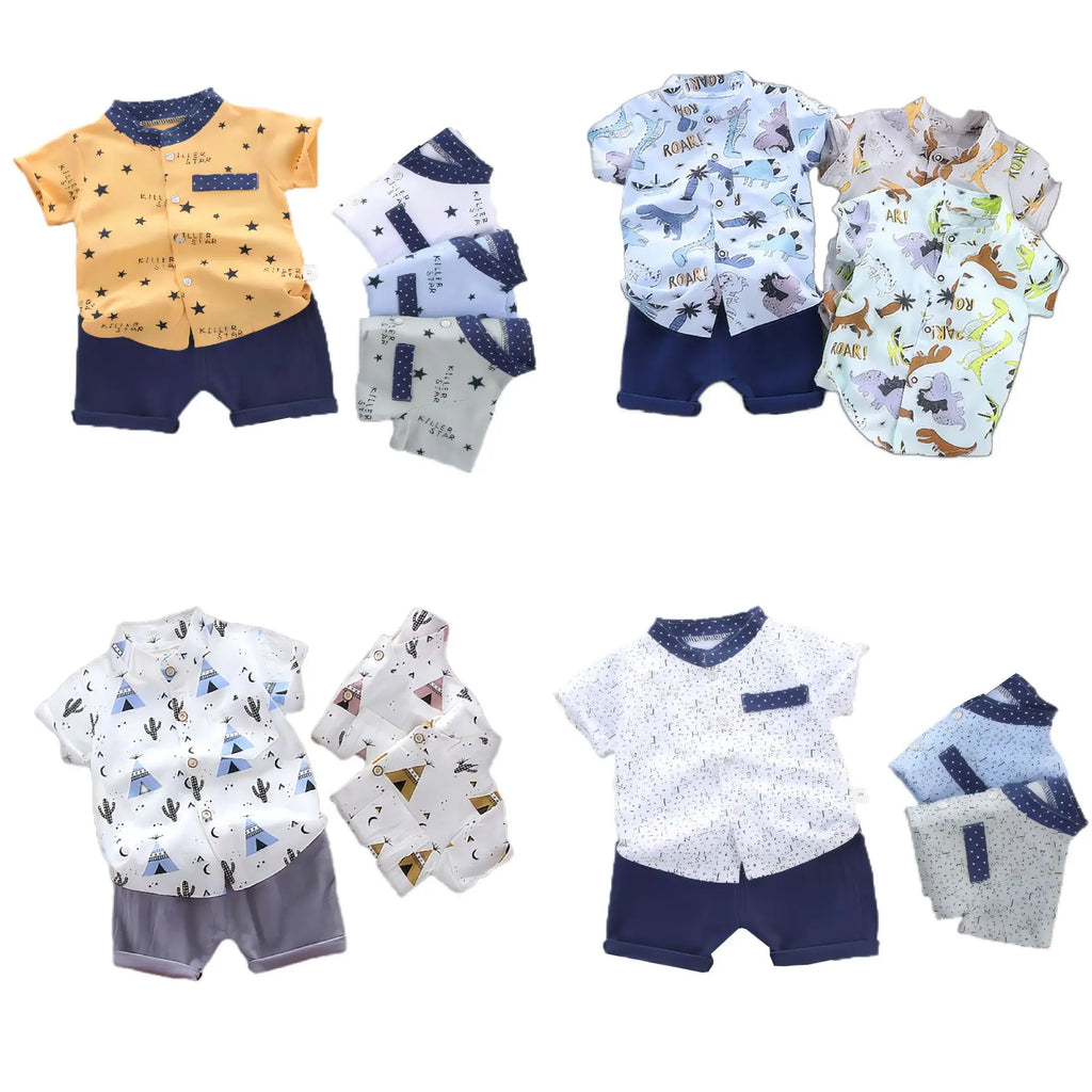 Children's clothing summer Korean version thin baby suit cartoon trendy casual two-piece set