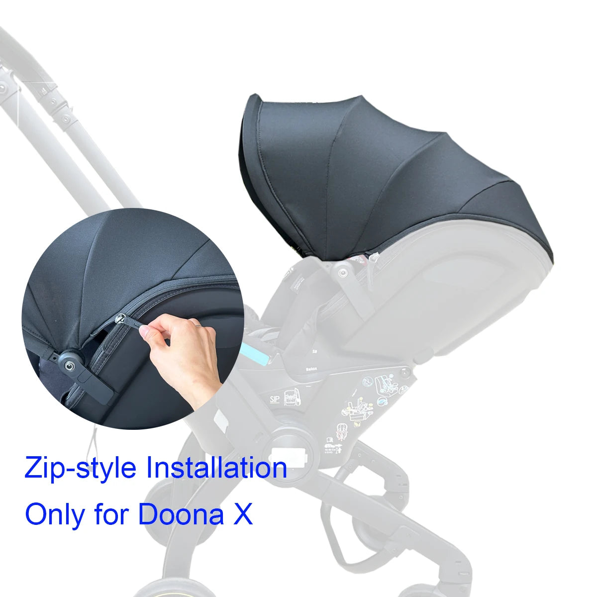MomTan® Canopy Compatible Only with Doona X Car Seat & Stroller, 4-Section Extendable Shade, Breathable Fabric, Machine Washable