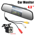 12V Car Interior Mirror Rear View Camera Parking Monitor PDC Parktronics DVD Player 4.3 Inch Screen HD Video Display Accessories