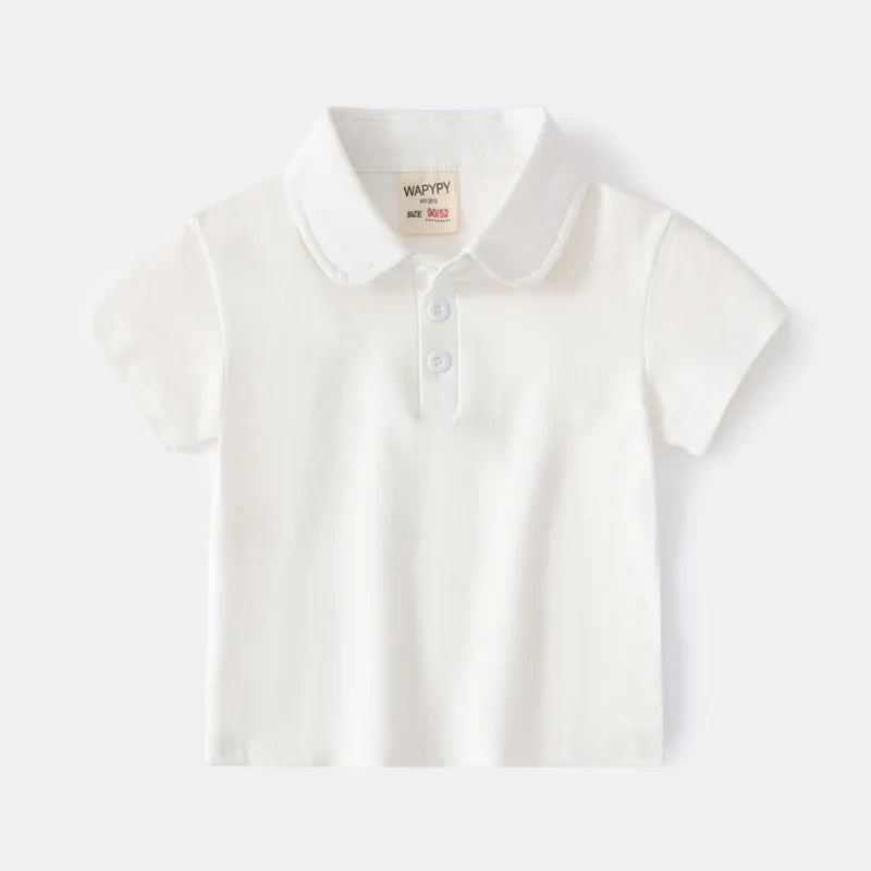 Formal Polo Shirts for Kids Polos Boy Toddler Clothes Party White Dinosaur Cute Korean Gentleman Shirt Summer Tops 2 4 6 7 Years