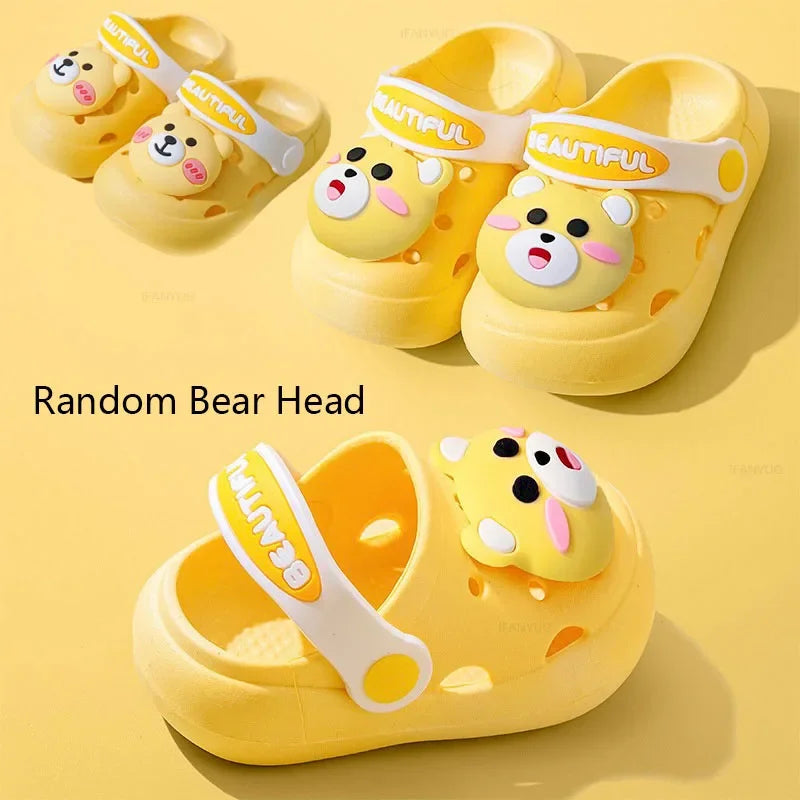 Summer New Baby Slippers Indoor Non-slip Soft Bottom Comfort Fashion Cute Children's Hole Shoes Boys Girls Kid Outdoors Sandals