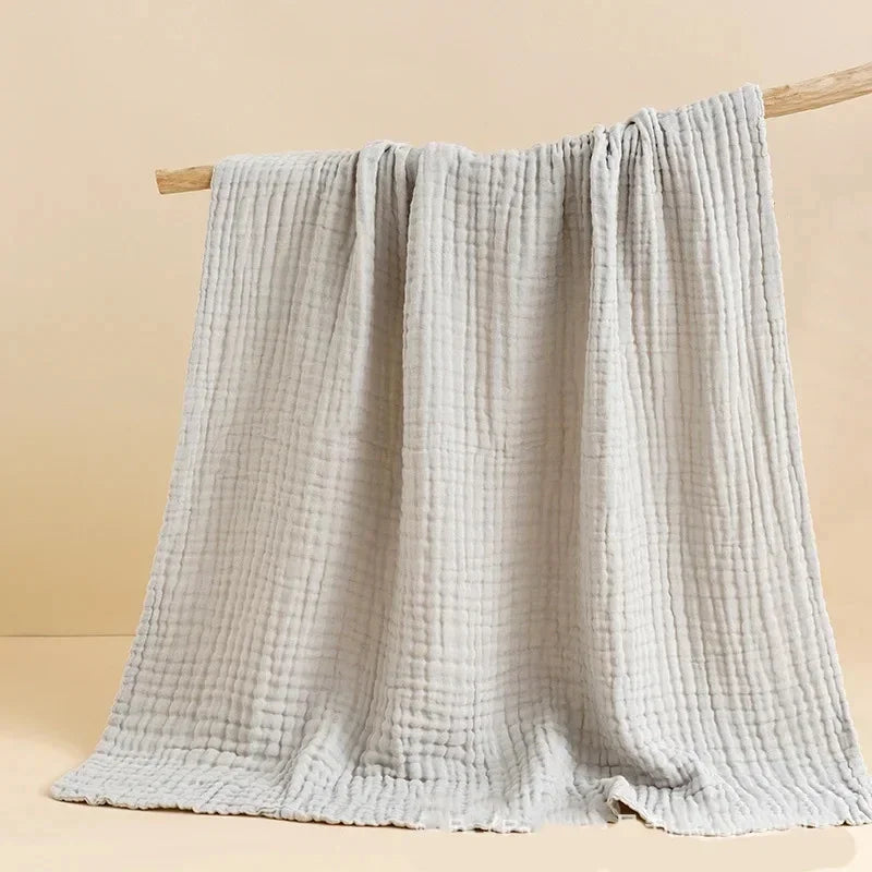 6 Layers Baby Bath Towel Kids Swaddle Wrap Bedding Pure Cotton Bubble Muslin Blanket Infant Gauze Receiving Blanket 105*105cm