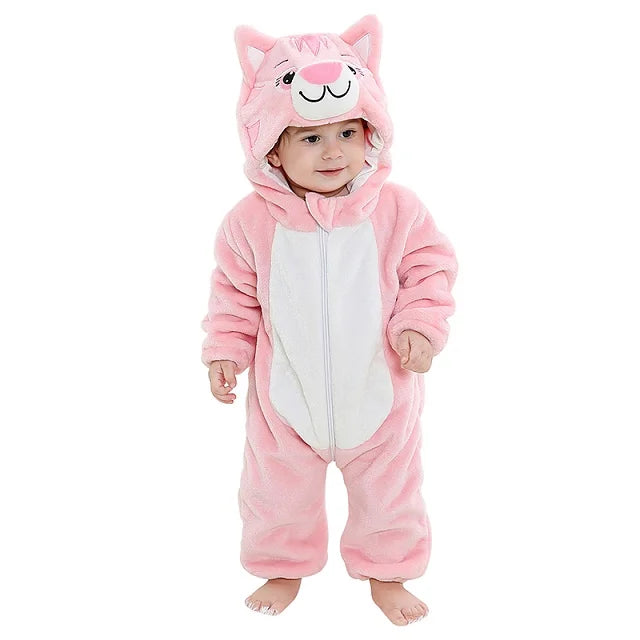 MICHLEY New Easter Rabbit Baby Rompers Winter Hooded Flannel Toddler Infant Clothes Overall Bodysuits Jumpsuit Costume For Kids