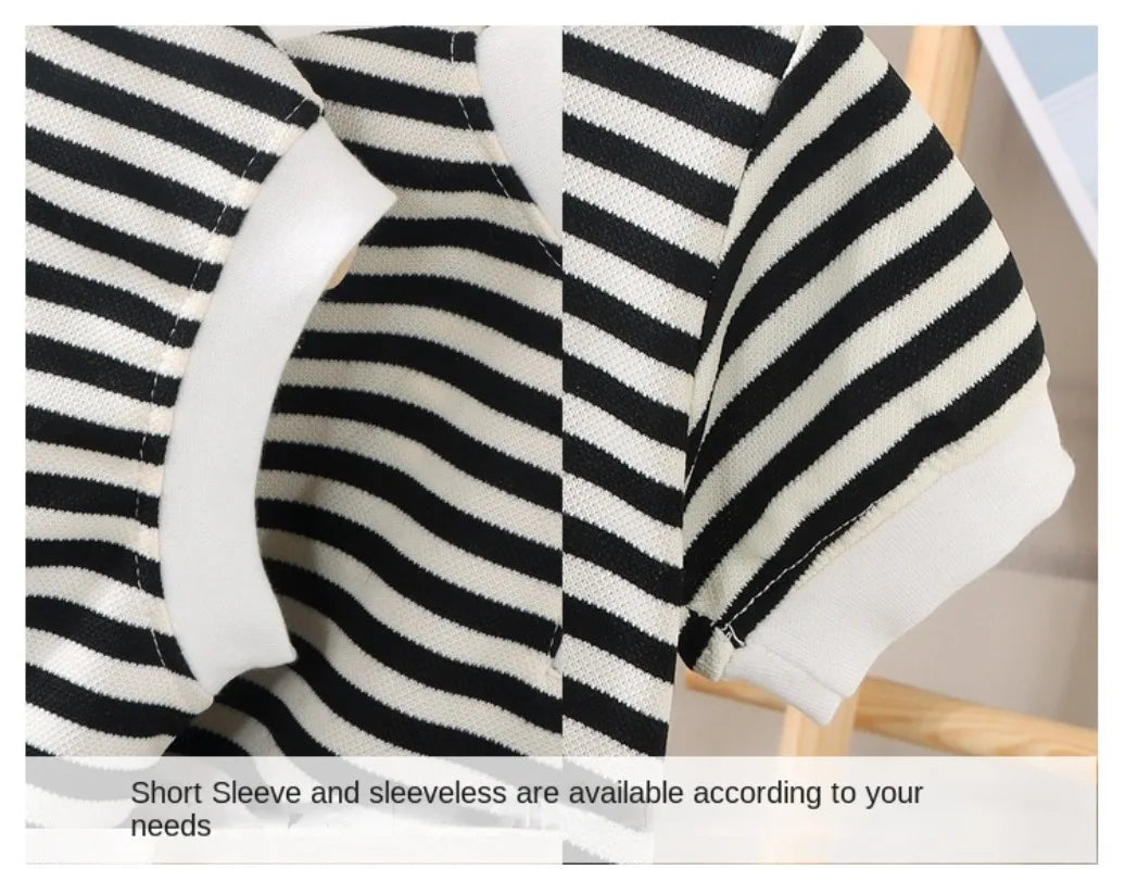 2025 New Baby Clothes Set Sleeveless Tee And Shorts 2pcs Boys Tracksuit Waffle Striped Toddler Girls Outwear