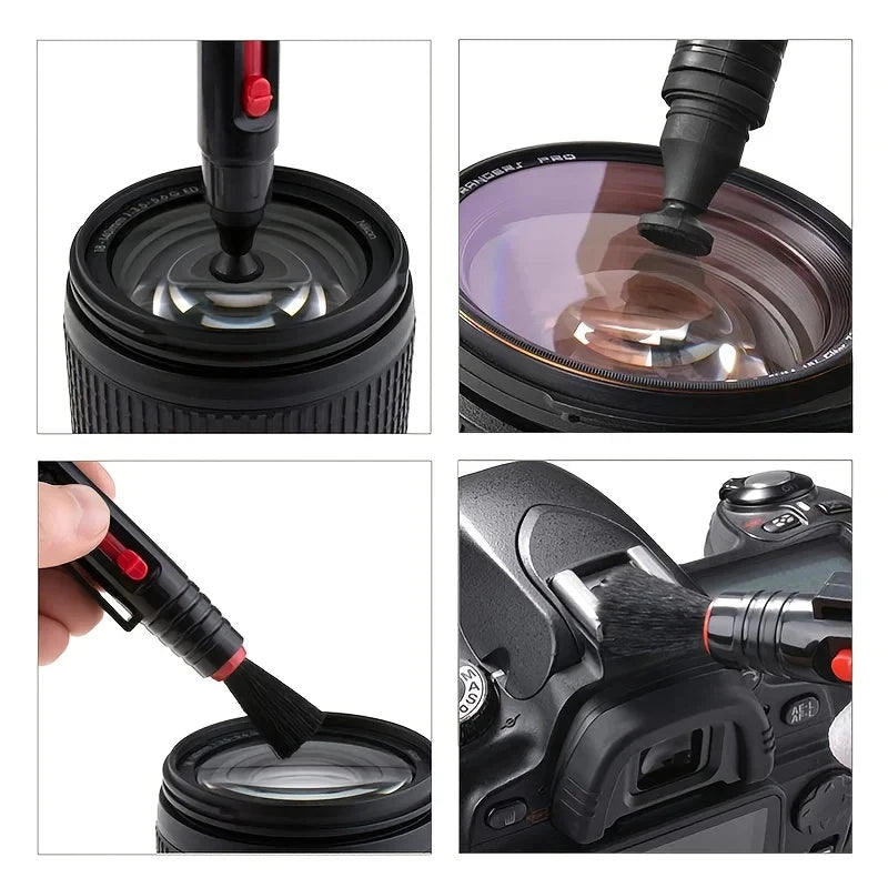 Digital Mirrorless Camera Cleaning Kit Professional DSLR Lens Carbon Tip Cleaning Pen Air Dust Blower Fiber Cloth Cleaning Set