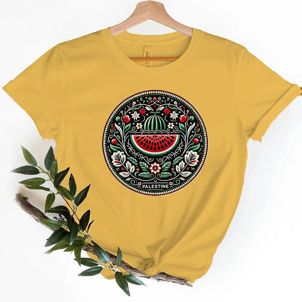 Funny Watermelon This Is Not A Watermelon College T-shirts Love and Peace Printed Clothing Graphic Tee Tops Unisex Clothes Tops