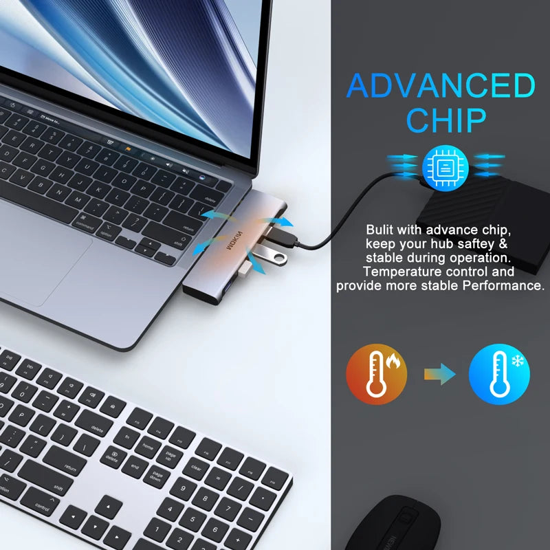 MOKiN 5 IN 2 USB 3.0 Hub 4 Ports TB3 USB HUB for Mouse, Keyboard Compatible with MacBook Pro Air Laptop Desktop Splitter