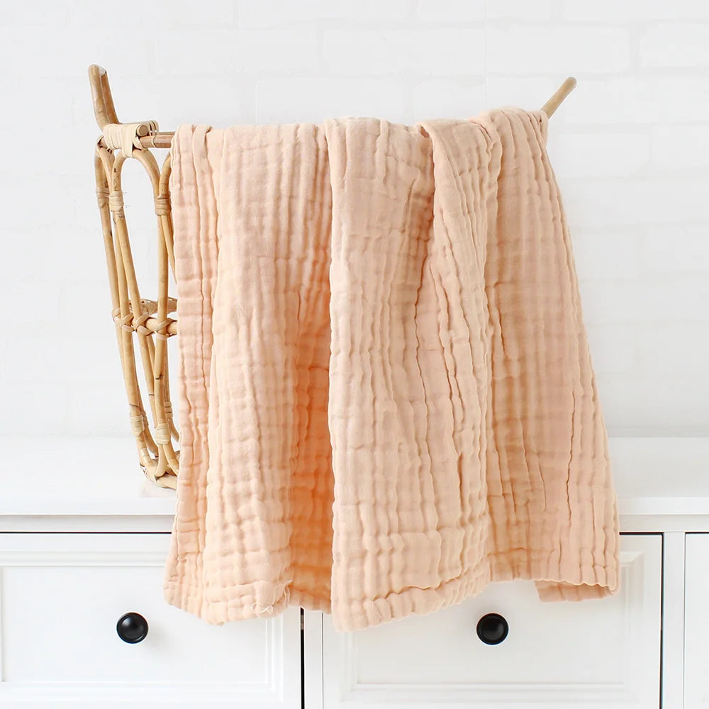 6 Layers Muslin Swaddle Baby Blankets Newborn Cotton Baby Blanket Bath Quilt Solid Newborn Swaddle Baby Boy Girl Blanket
