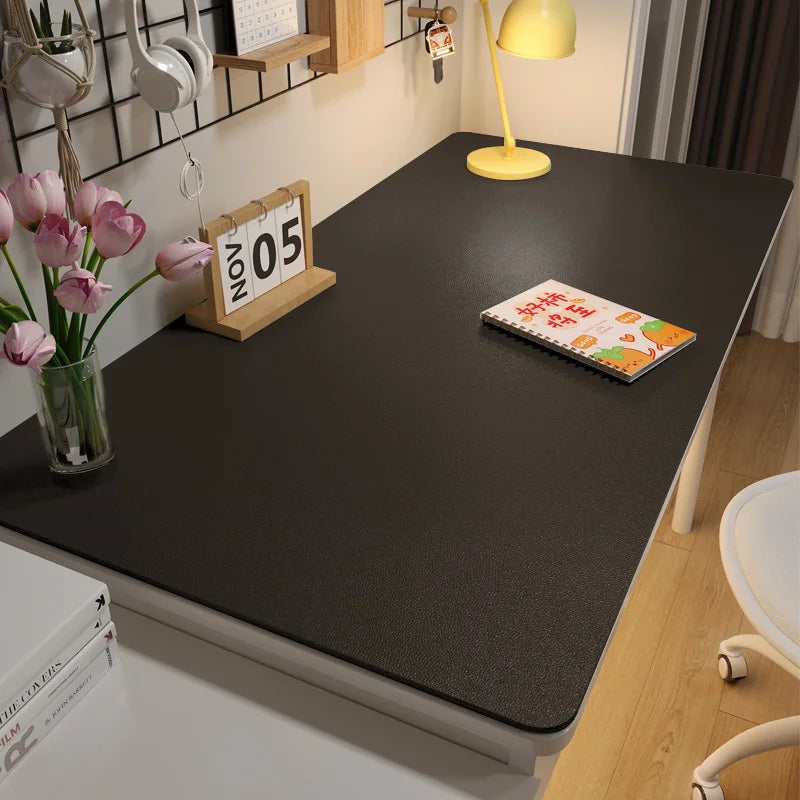 Leather Desk Mat Eco-Friendly Waterproof Table Protector Anti-Fouling PU Leather Table Cover Large Size Non-Slip Desk Cover