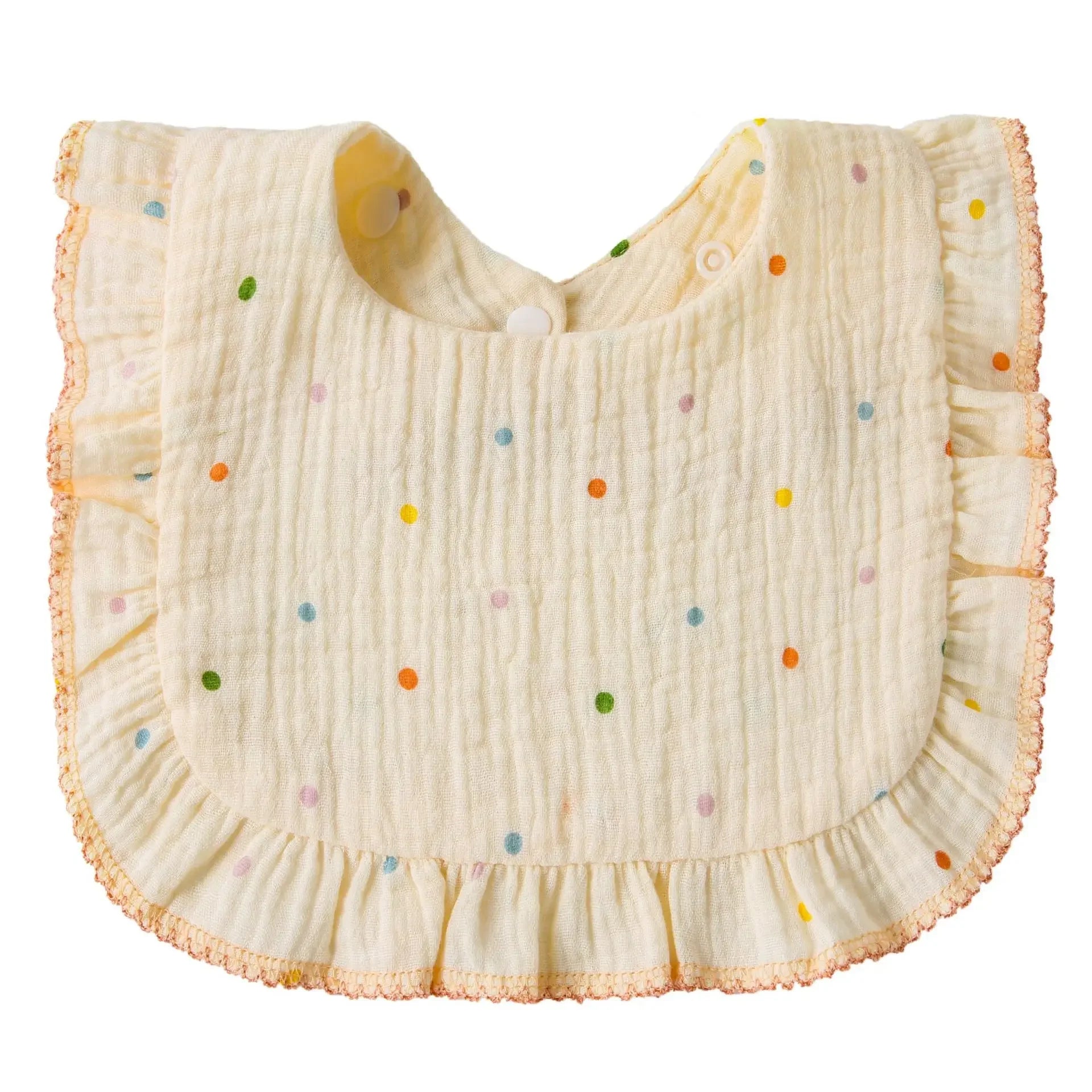 Cotton Baby Bib Infant Muslin Burp Cloths Girls Feeding Bibs Drool Saliva Towel Toddler Ruffle Floral Bib Babies Accessories