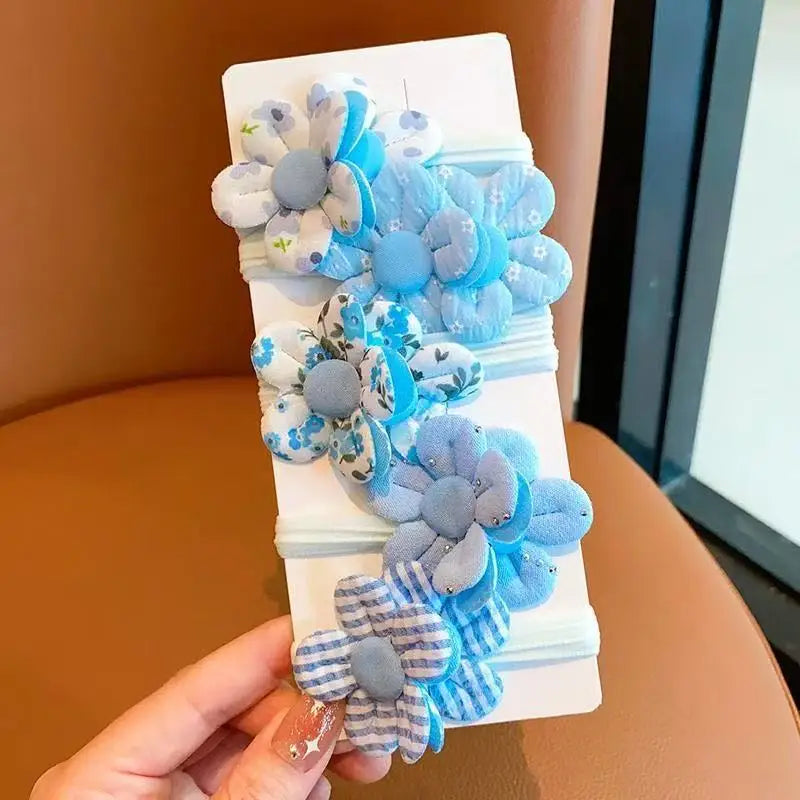5Pcs/Lot Sweet Flower Hair Ties Fashion Elastic Children Hairband Hair Ropes Hair Accessories Scrunchies Gifts Daily Wear
