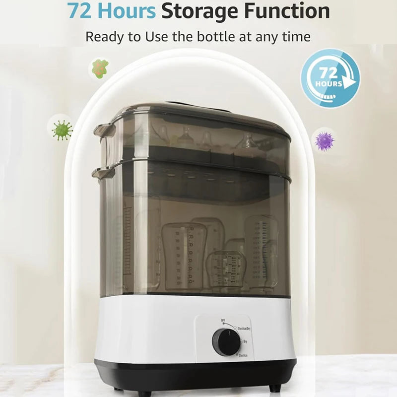 Large Capacity Electric Baby Bottle Sterilizer Dryer High Temp Steam Heater Safe Baby Feeding Essential