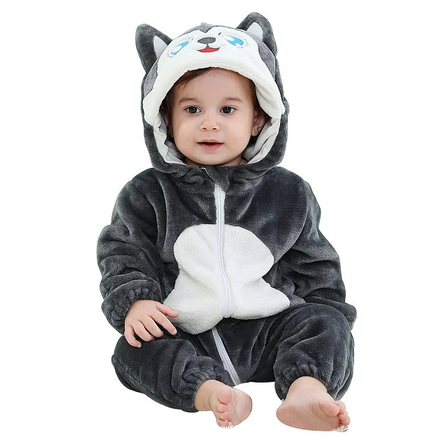 MICHLEY New Easter Rabbit Baby Rompers Winter Hooded Flannel Toddler Infant Clothes Overall Bodysuits Jumpsuit Costume For Kids