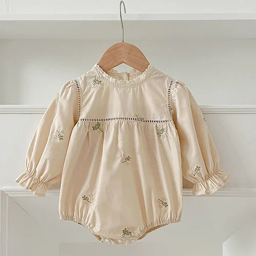 2024 New Autumn Sister Clothes Baby Girl Romper Kids Princess Dresses Long Sleeved Cotton Embroidery 2-6Yrs Girl Party Dress