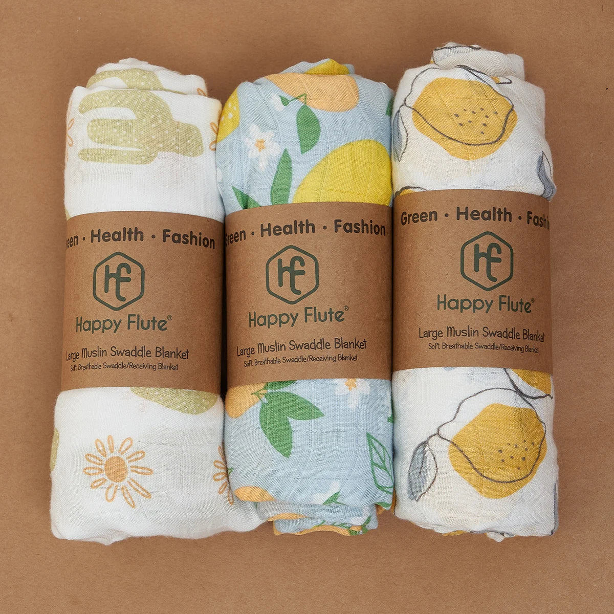HappyFlute New 3Pcs Set 2layer Bamboo Cotton Soft Muslin SKIN-Friendly Swaddles Newborn Wrap Infant Baby Blankets