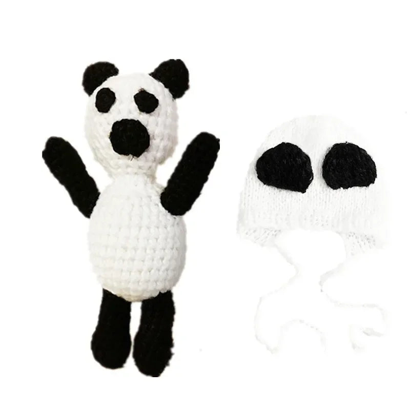 Lovely Dog Photo Shoot Props for Newborns Photography Accessories Boy Girl Birth Clothes Set New Born Knitted Costume Outfit