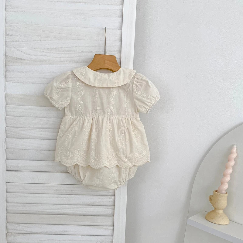 2026 Baby Clothes Summer New Girl Baby Bag Fart Short Sleeves Clothes Full Moon Hundred Day Princess Skirt Newborn Jumpsuit