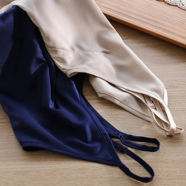 2026 Summer Women Satin Tank Tops Sexy Spaghetti Strap V-Neck Sleeveless Vintage Harajuku Streetwear Tops For Girls