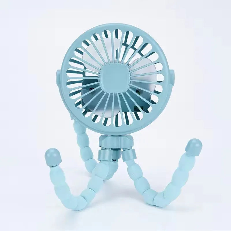 Multi Function Baby Stroller Fan Outdoor Flexible Tripod Clip Fan Usb Rechargeable Mini Portable Octopus Fan For Car Seat Crib