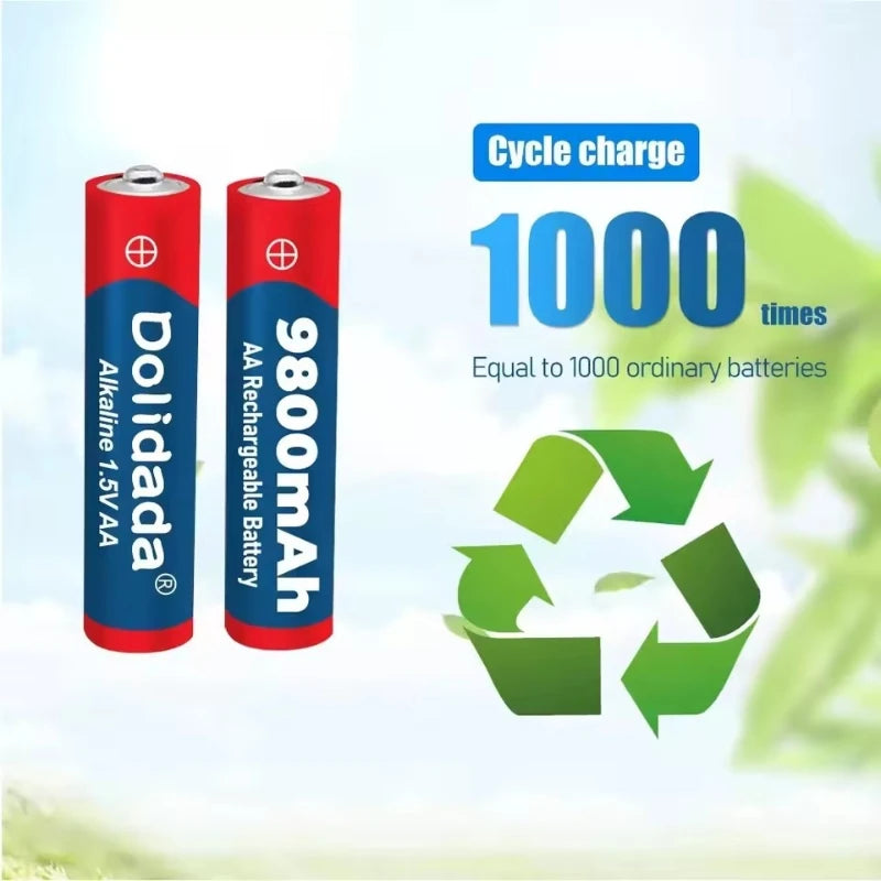 1.5V AA 9800mAh Rechargeable battery 100% original high-quality AA for LED lights, toy cameras, microphone battery