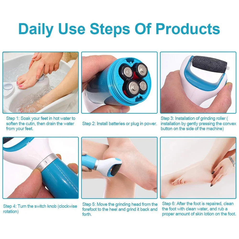 Rechargeable Electric Foot File Foot Pedicure Tools Grinder Dead Skin Callus Remover for Hard Cracked Remove Exfoliate Machine
