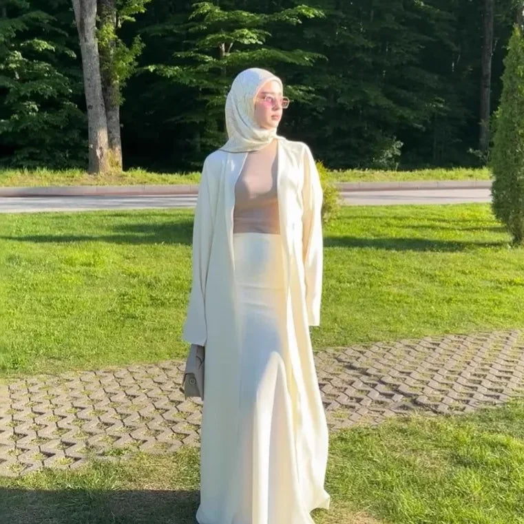Fashionable Long Cotton Linen Skirt Robe Set Women's Cross-Border Casual Style New Arrival Two-Piece Set Elegant Floor-Length Ca