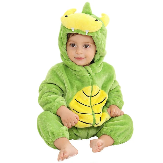 MICHLEY New Easter Rabbit Baby Rompers Winter Hooded Flannel Toddler Infant Clothes Overall Bodysuits Jumpsuit Costume For Kids