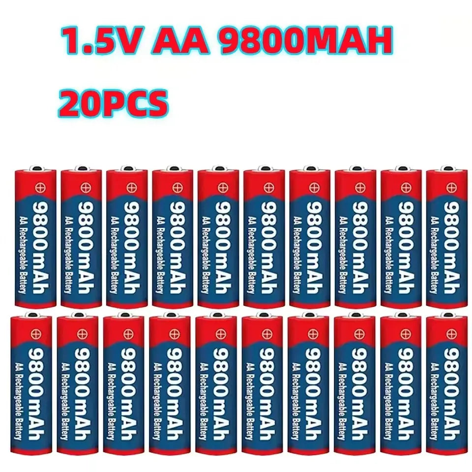 1.5V AA 9800mAh Rechargeable battery 100% original high-quality AA for LED lights, toy cameras, microphone battery