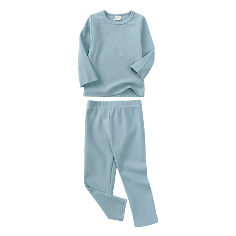 2026 Winter Children Fleece Outfits Toddler Warm Thicken Cotton Soild Hoodies+Pants Tracksuit Kids Boy Girl Sweatsuits Sets