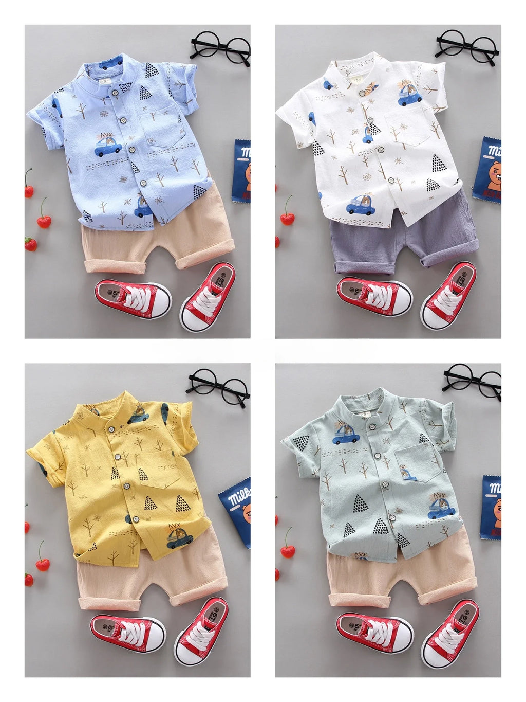 2024 Summer Casual Clothes Fashion Baby Boy's Suit Set Top Shorts 2PCS Baby Clothing Set For Boys Infant Suits Kids Clothes