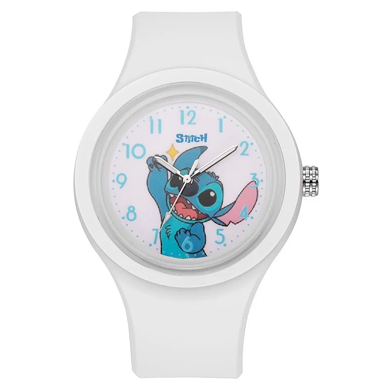 Stitch Boy and Girl Cartoon Children's Watch Fashion Student Watch Quartz Dial Silicone Sports Strap Holiday Gift