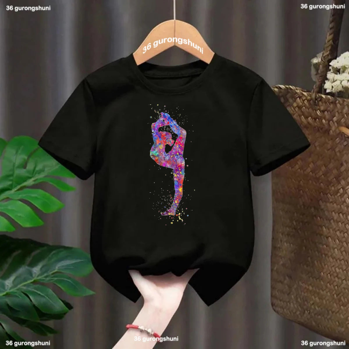 t-shirt for girls Gymnast Tshirt Rhythmic Gymnast Tshirts Custom name Fashion Harajuku Girls Pink Tops Summer Kids Tshirts