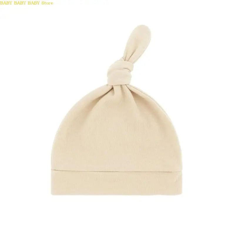 Q81A Elastic Baby Knotted Hat Comfortable Stretchy Newborns Fetal Caps Breathable Brimless Design for Kids 0 to 24 Month