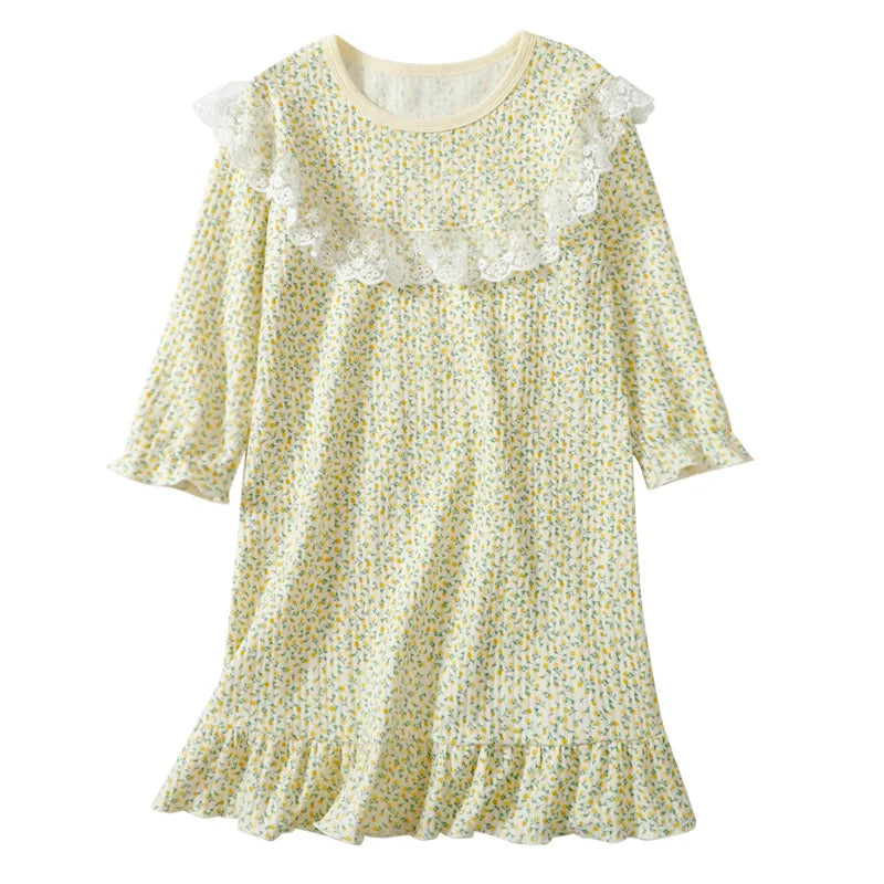 New Delivery Children Clothes Baby Autumn Spring Long Sleeve Pajama Nightdress Home Clothes 110-170 Students Strawberry Cotton