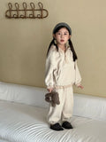 2025 New Baby Casual Kids Fleece Suit for Boys and Girls Plus Velvet Warm Sweatshirt Two-piece Set Boutique Clothing SimpleStyle